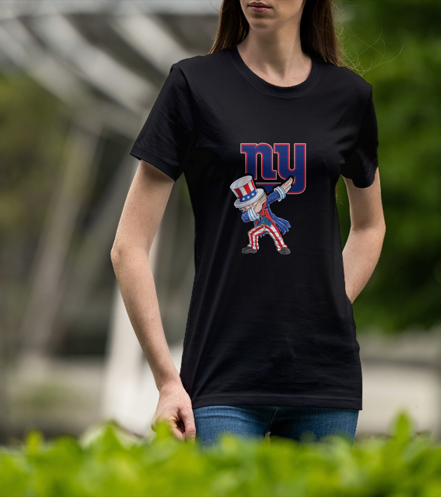 Uncle Sam Dabbing Ny Giants 4Th July Celebration T-Shirt