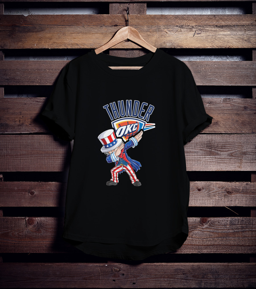 Thunder Okc Uncle Sam Dabbing 4Th Of July T-Shirt