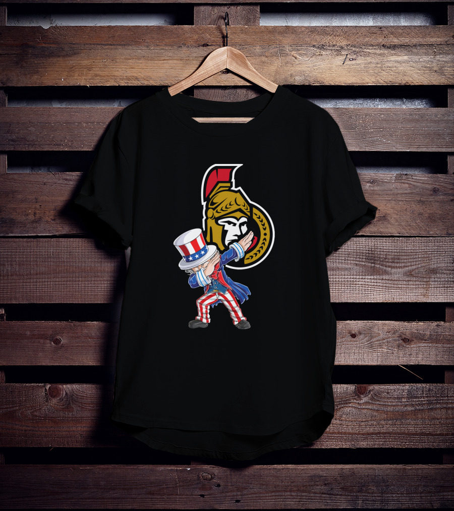 Uncle Sam Dabbing Ottawa Senators 4Th Of July T-Shirt