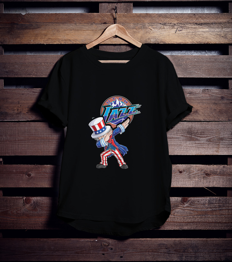 Uncle Sam Dabbing Utah Jazz 4Th Of July Celebration T-Shirt