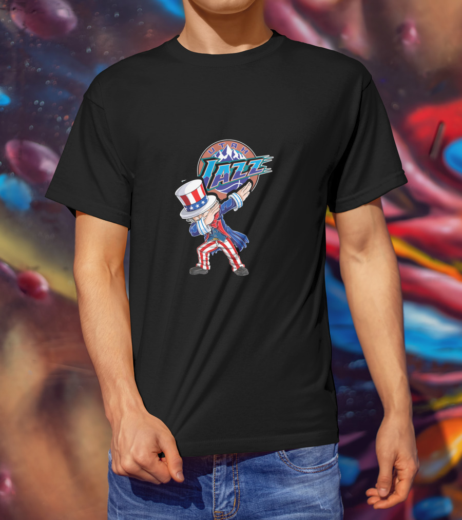 Uncle Sam Dabbing Utah Jazz 4Th Of July Celebration T-Shirt