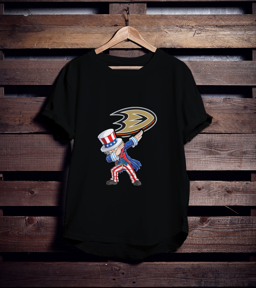Uncle Sam Dabbing Celebrating Anaheim Ducks 4Th Of July Fans T-Shirt