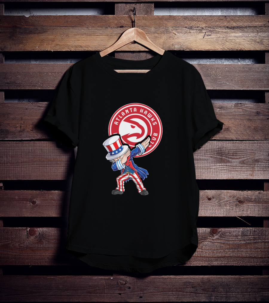 Atlanta Hawks Fans Patriotic Uncle Sam Dabbing 4Th July Celebration T-Shirt