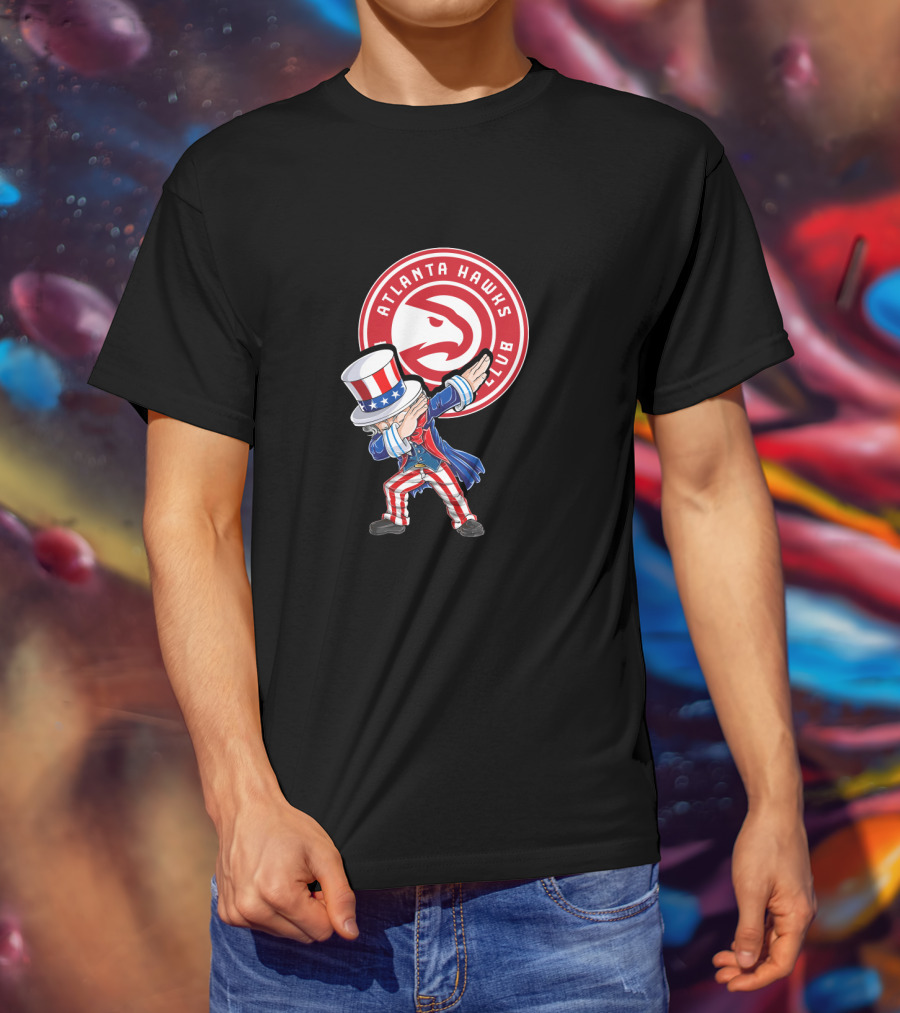 Atlanta Hawks Fans Patriotic Uncle Sam Dabbing 4Th July Celebration T-Shirt