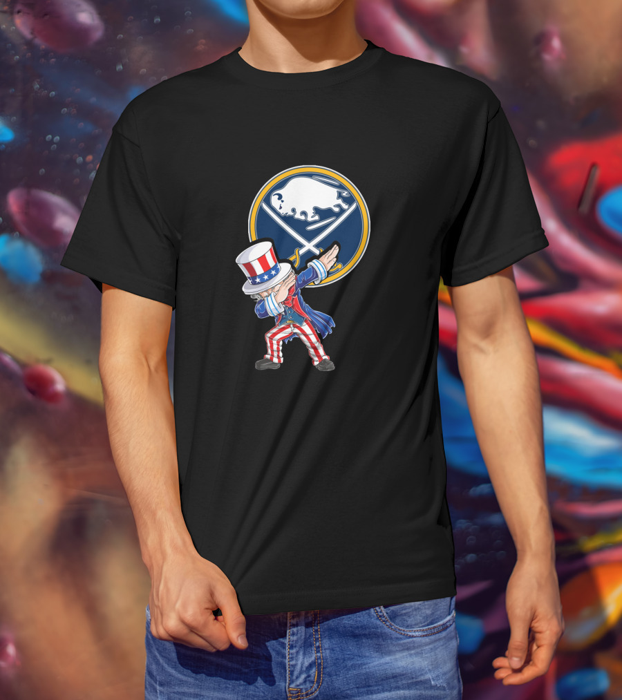 Uncle Sam Dabbing Buffalo Sabres Fans 4Th July Celebration T-Shirt