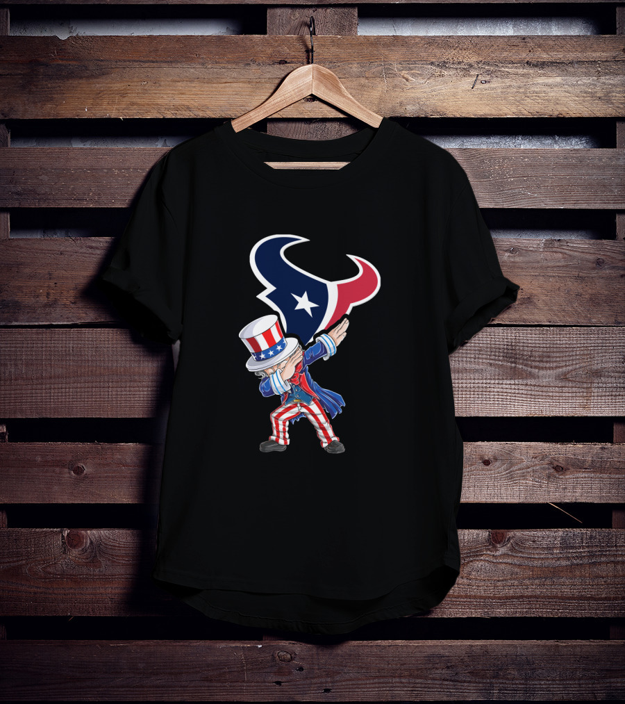 Uncle Sam Dabbing Houston Texans 4Th Of July Celebration T-Shirt