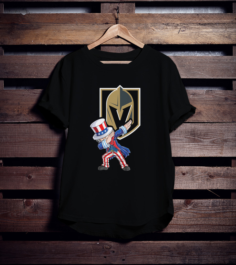 Uncle Sam Dabbing Vegas Golden Knights 4Th Of July Celebration T-Shirt