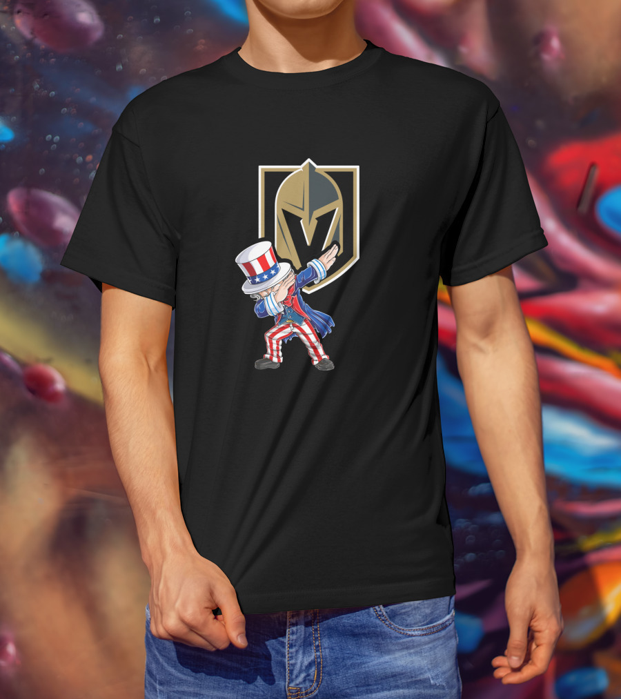 Uncle Sam Dabbing Vegas Golden Knights 4Th Of July Celebration T-Shirt