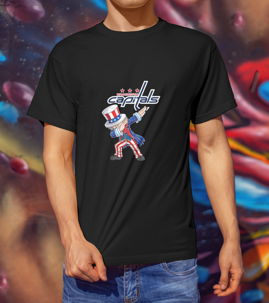 Uncle Sam Dabbing Washington Capitals 4Th July Celebration T-Shirt