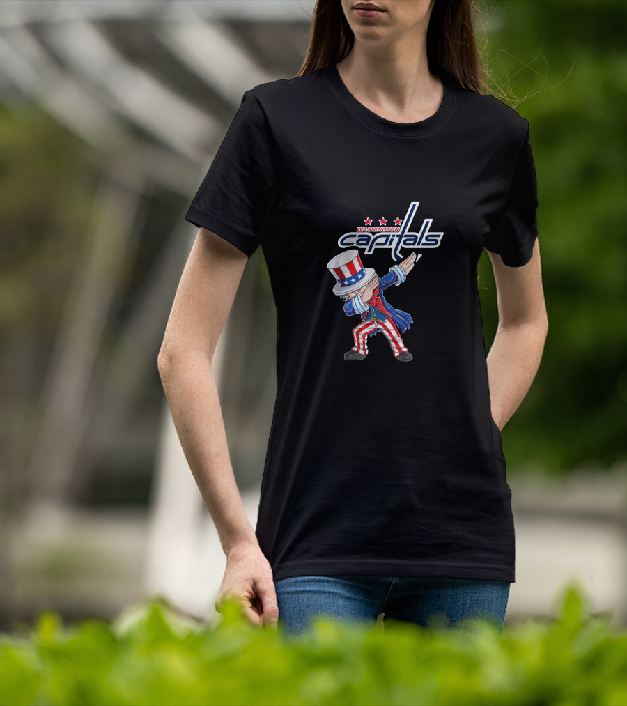 Uncle Sam Dabbing Washington Capitals 4Th July Celebration T-Shirt