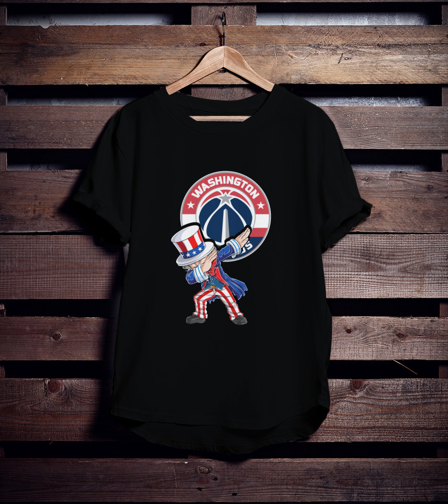 Uncle Sam Dabbing Washington Wizards 4Th July Celebration Iconic Symbol T-Shirt