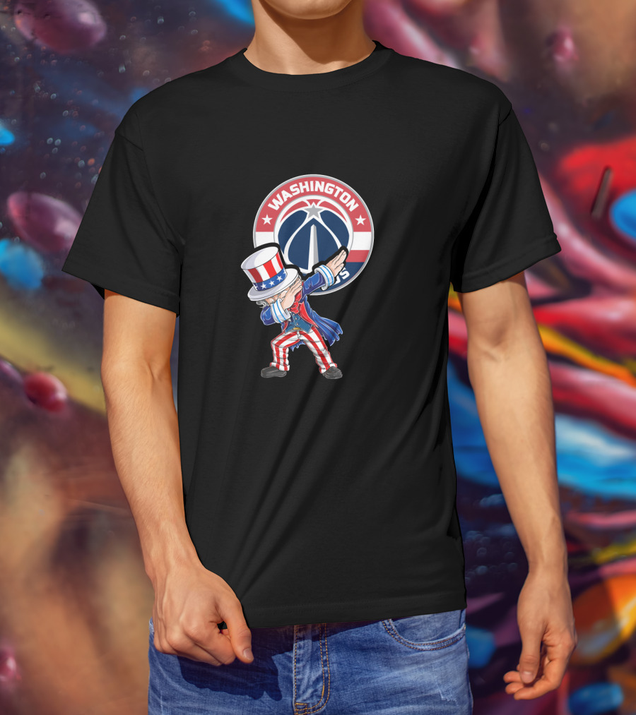 Uncle Sam Dabbing Washington Wizards 4Th July Celebration Iconic Symbol T-Shirt