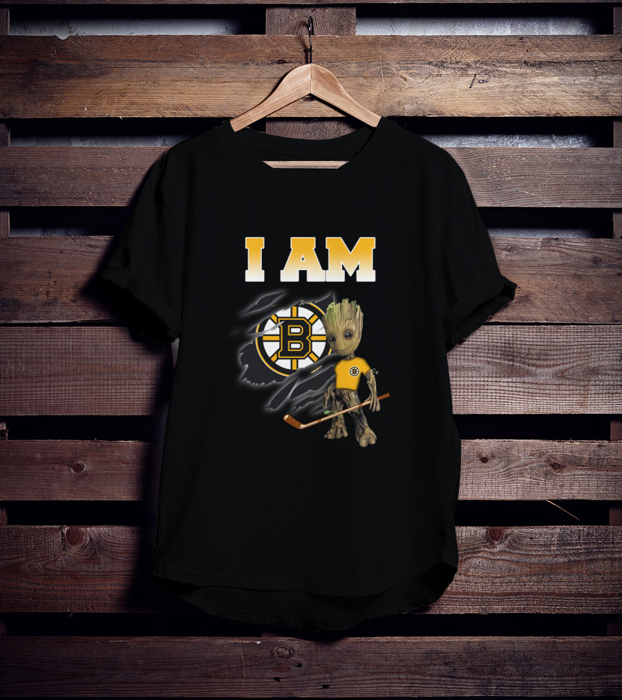 I Am Boston Bruins Groot Hockey Fan T-Shirt