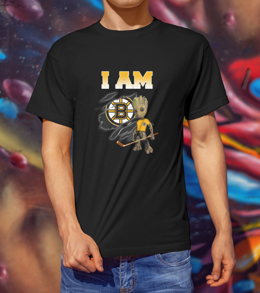 I Am Boston Bruins Groot Hockey Fan T-Shirt