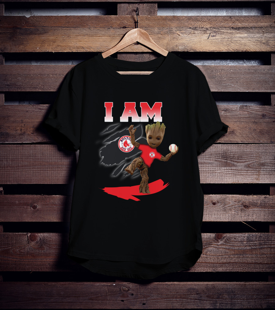 I Am Boston Red Sox Groot Baseball Fan T-Shirt