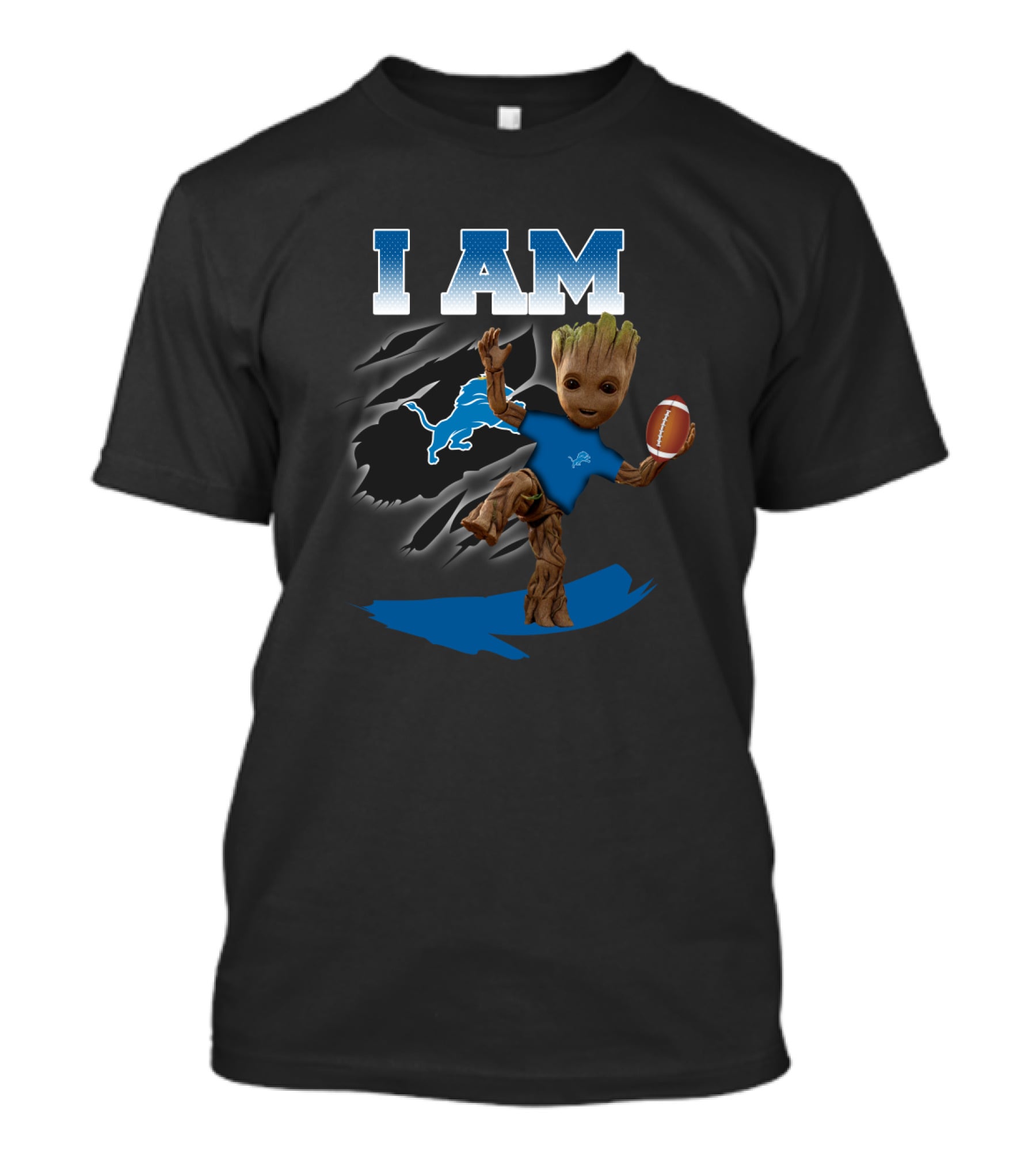 I Am Detroit Lions Groot Football Fan T-Shirt