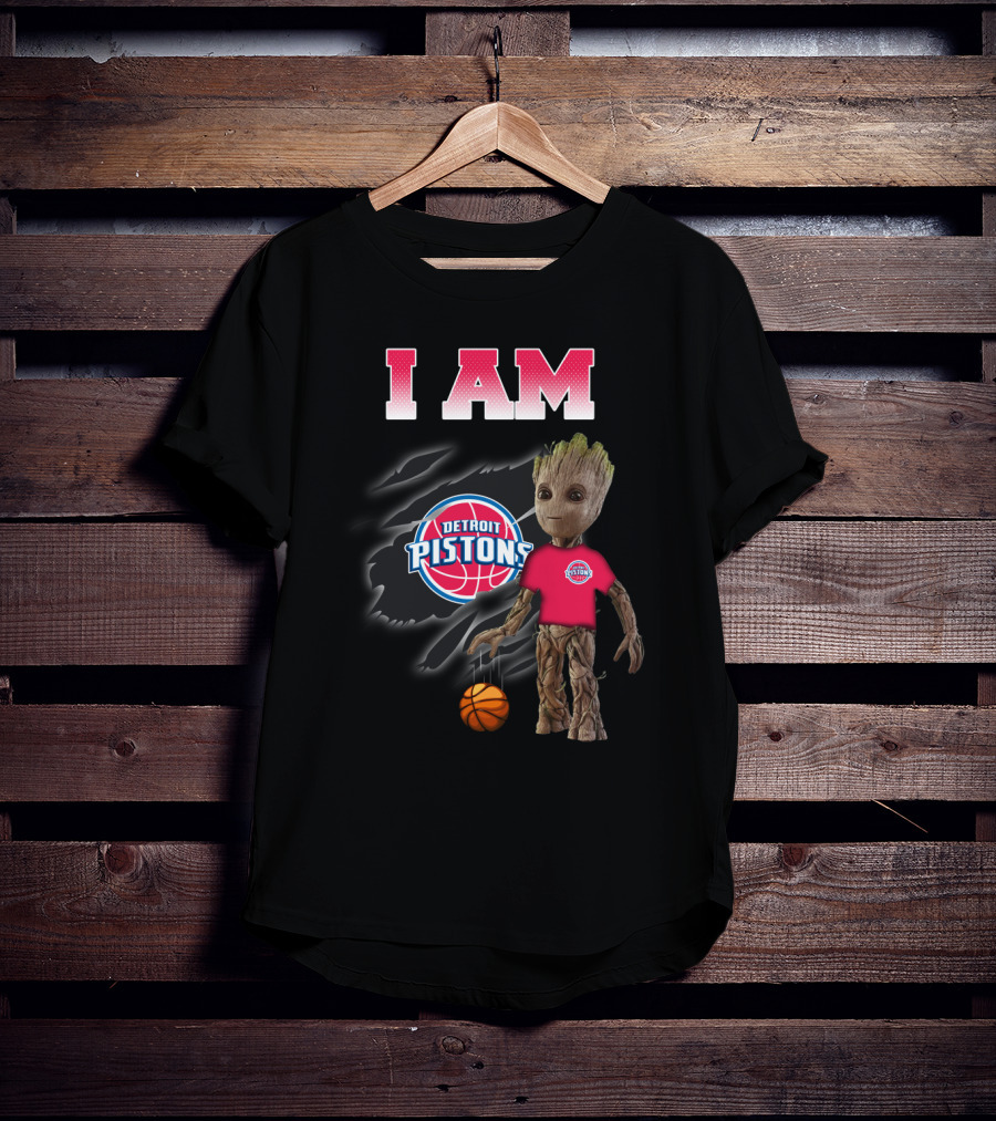 I Am Detroit Pistons Groot Basketball Fans T-Shirt