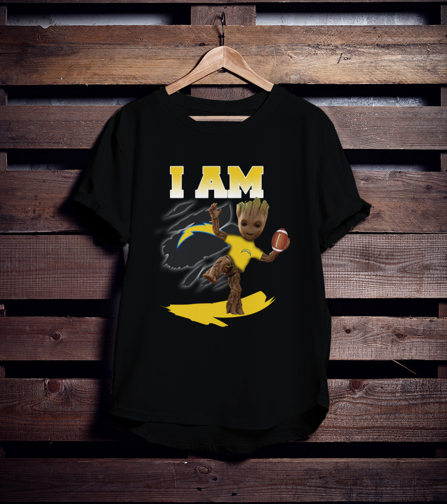 I Am Los Angeles Chargers Groot Football Fan T-Shirt