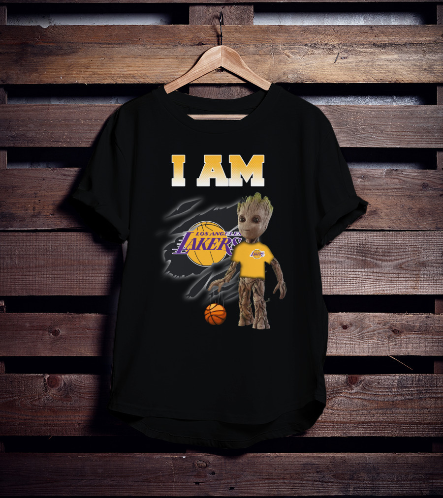 I Am Los Angeles Lakers Groot Basketball Fans T-Shirt