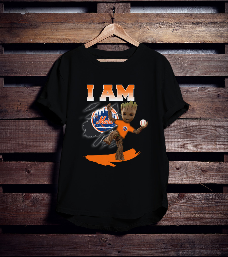 I Am Groot New York Mets Baseball Fan Mashup T-Shirt