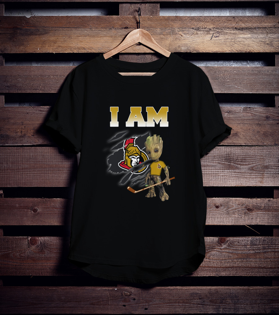 Ottawa Senators Groot With Hockey Stick I Am T-Shirt