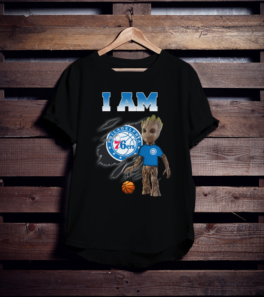 I Am Philadelphia 76ers Groot Basketball Fan T-Shirt
