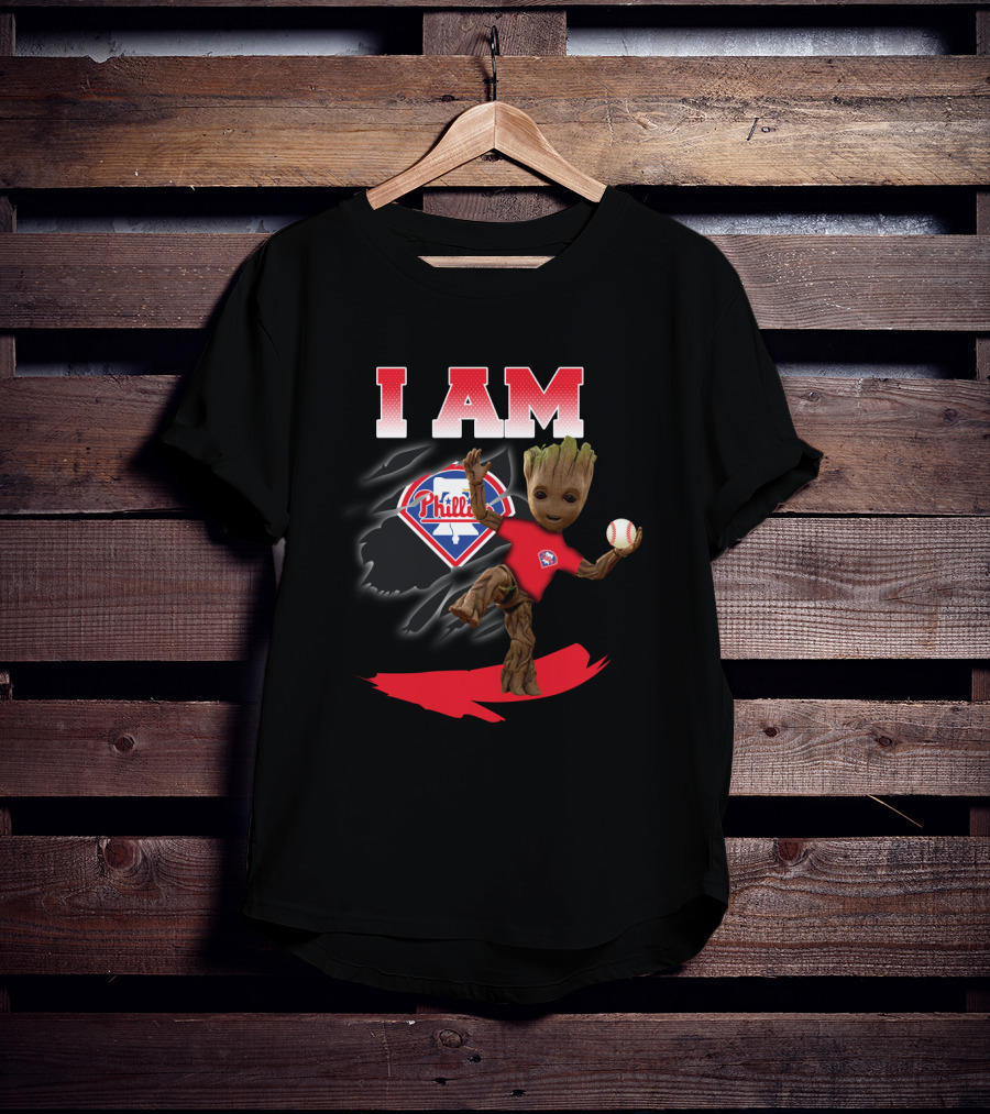 I Am Philadelphia Phillies Groot Baseball Fan T-Shirt