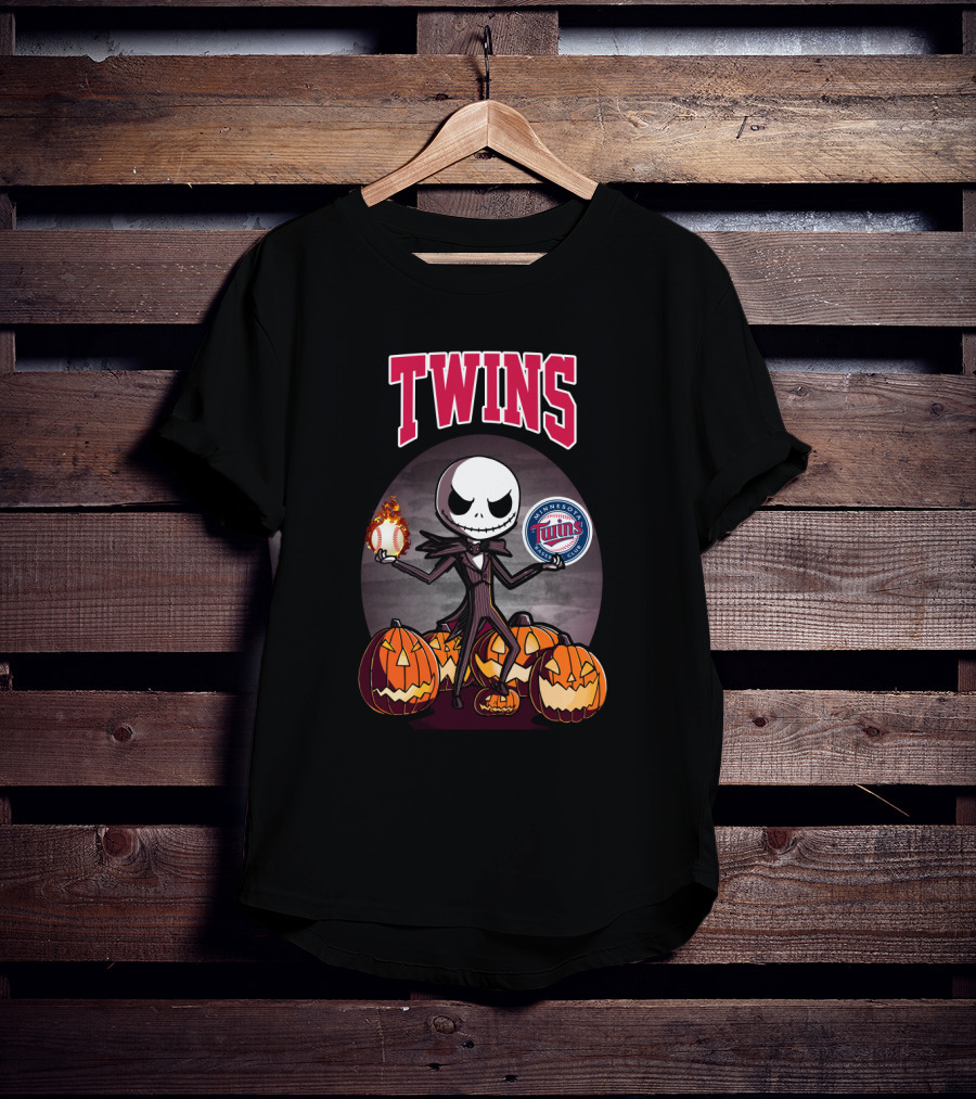 Twins Jack Skellington Pumpkins Minnesota Twins Baseball T-Shirt