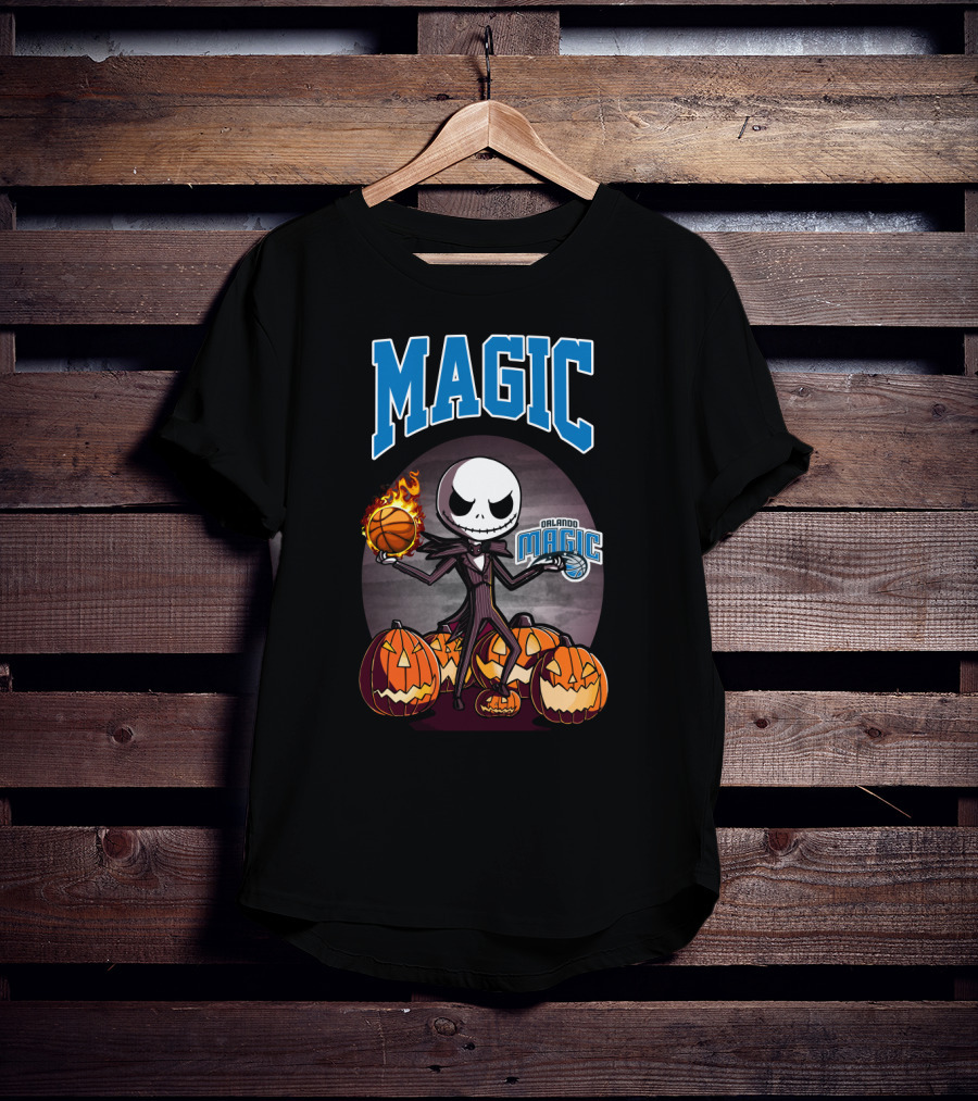 Orlando Magic Jack Skellington Halloween Basketball Pumpkins T-Shirt