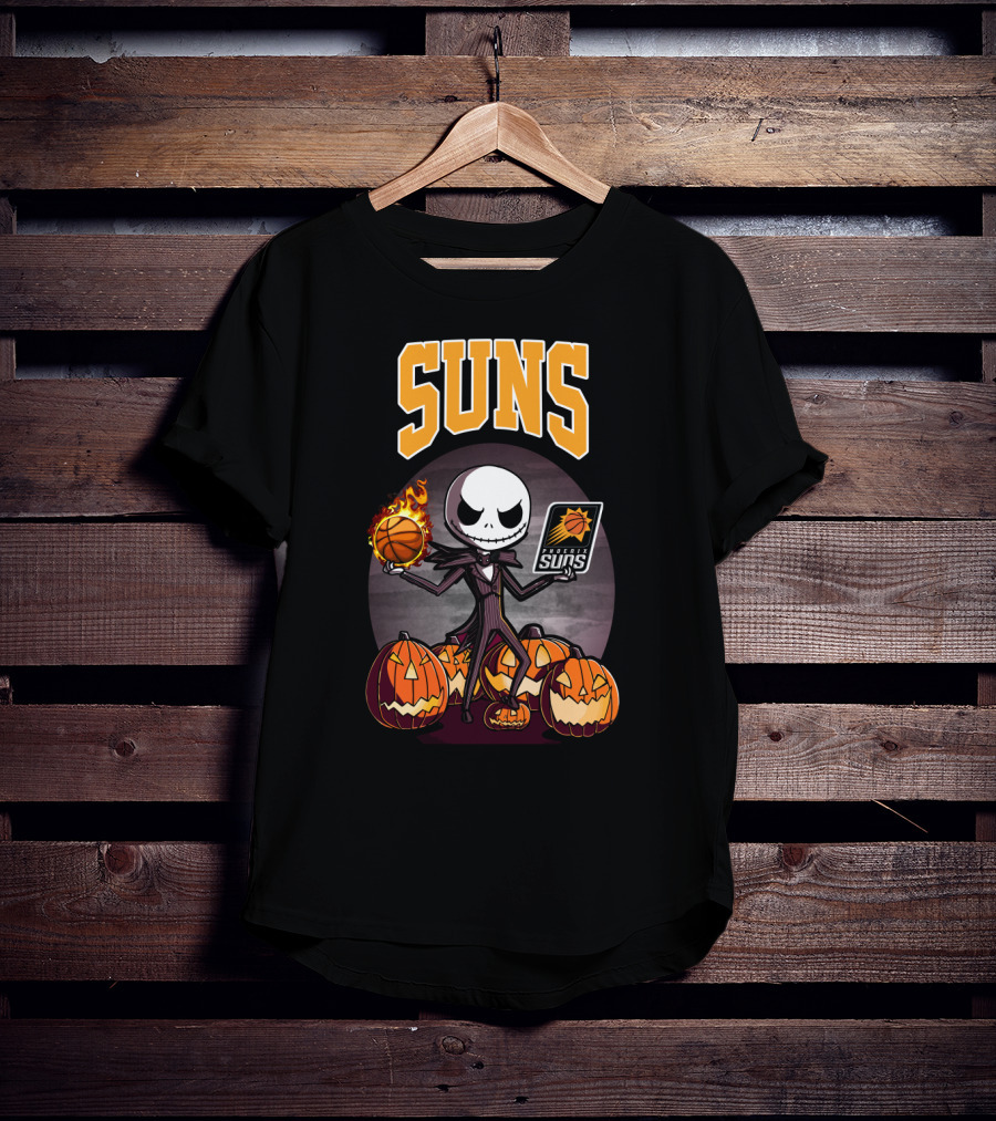 Jack Skellington Halloween Suns Basketball Phoenix Pumpkins T-Shirt