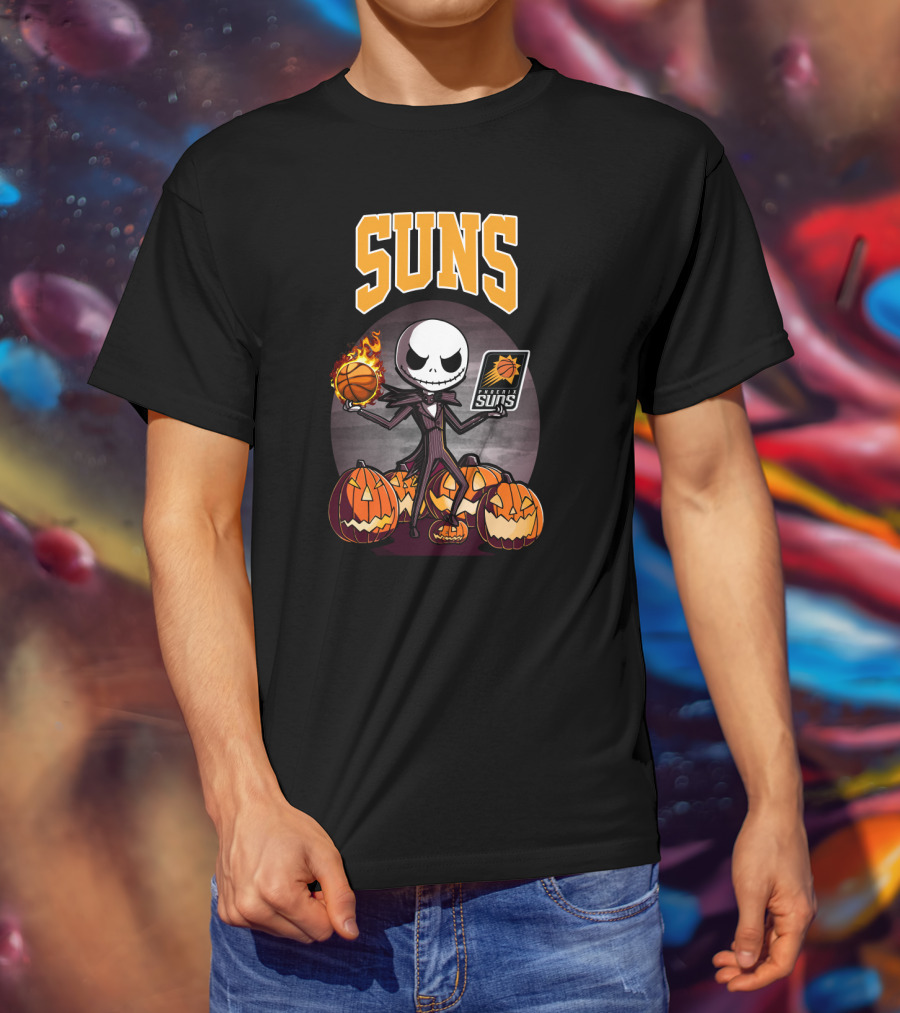 Jack Skellington Halloween Suns Basketball Phoenix Pumpkins T-Shirt