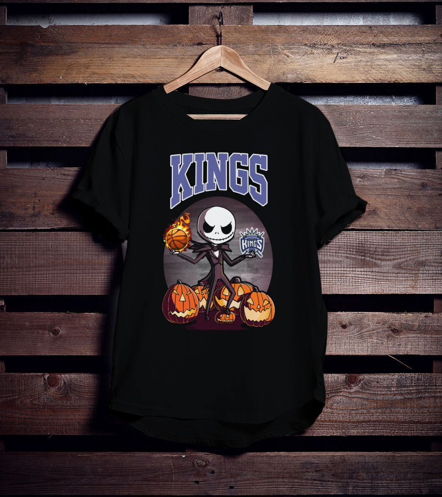 Jack Skellington Basketball Sacramento Kings Halloween Pumpkin T-Shirt
