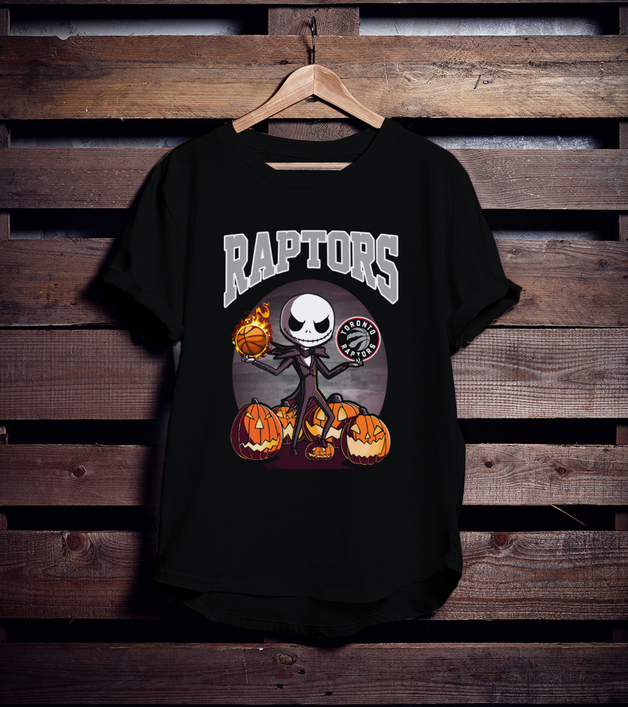 Raptors Halloween Jack Skellington Toronto Basketball Pumpkins T-Shirt