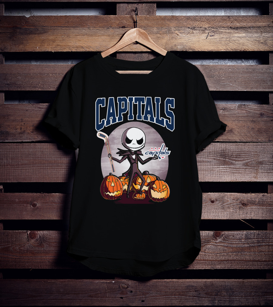Capitals Jack Skellington Halloween Washington Capitals Hockey T-Shirt