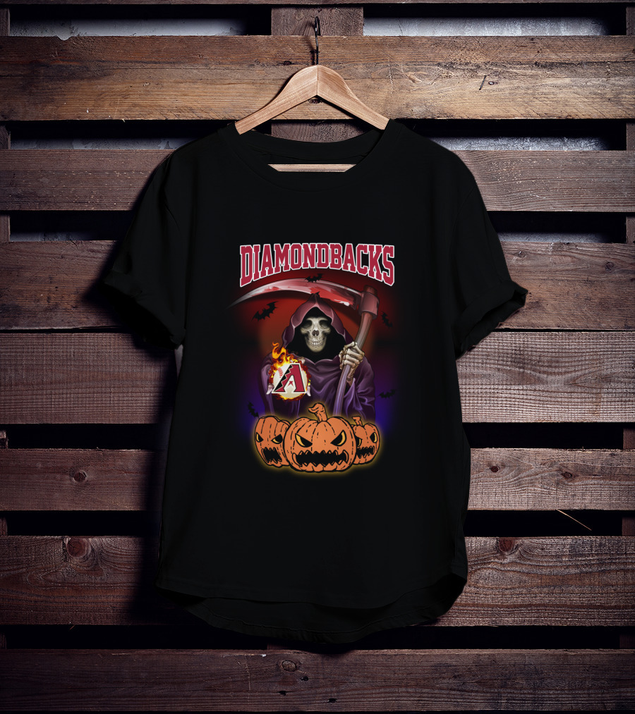 Arizona Diamondbacks Grim Reaper Halloween Pumpkin T-Shirt