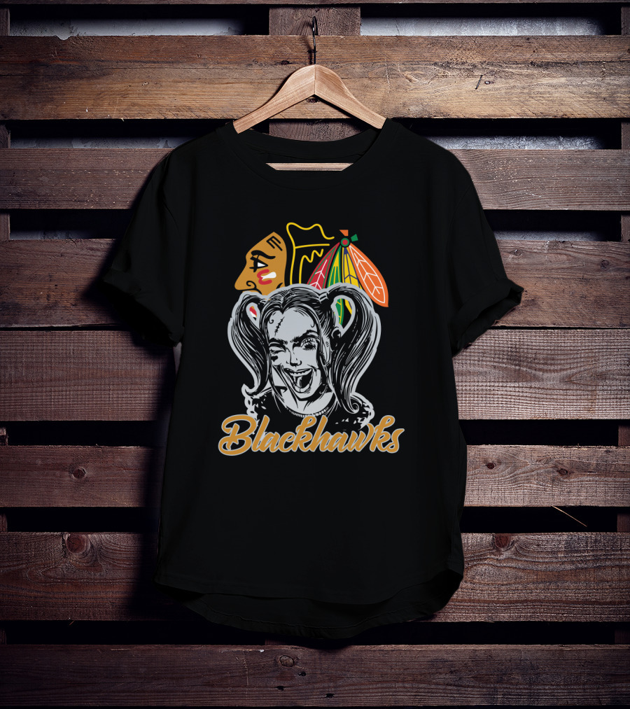 Harley Quinn Chicago Blackhawks Collaboration T-Shirt