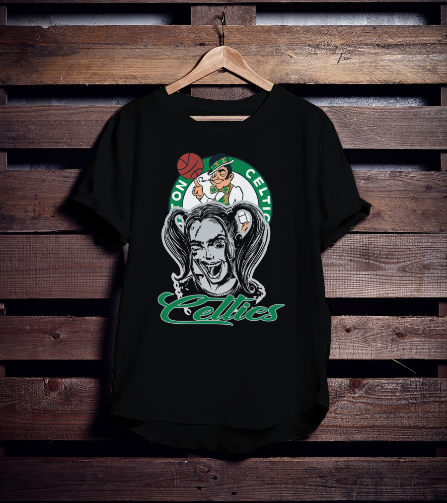 Harley Quinn Boston Celtics Fan Mashup T-Shirt