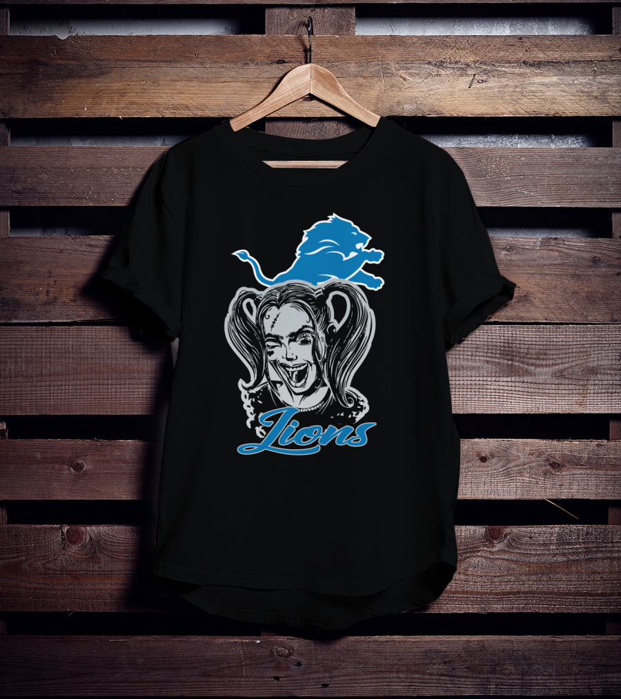 Harley Quinn Lions Detroit Fans T-Shirt