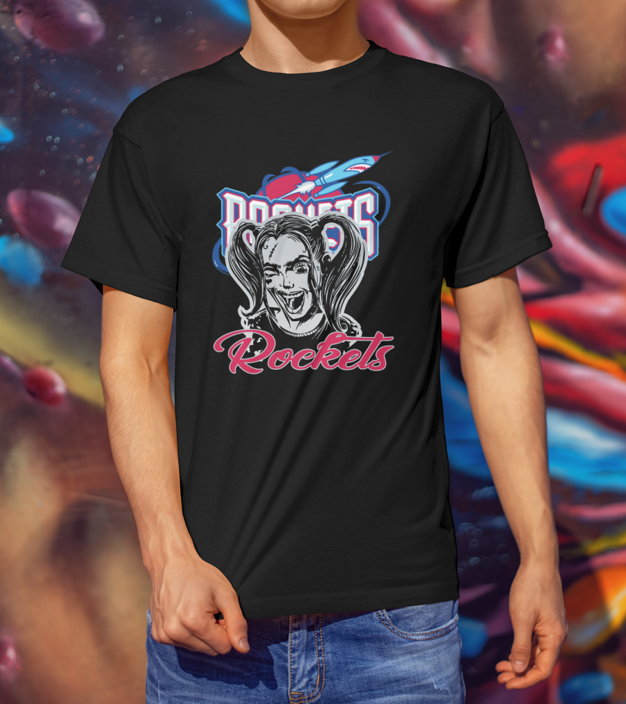Harley Quinn Rockets Fan Logo Fusion T-Shirt