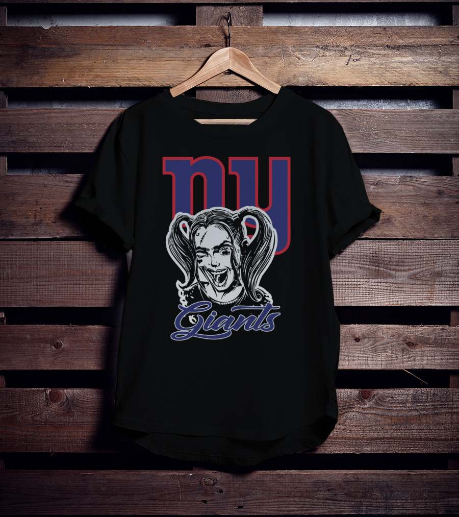 Ny Giants Meets Harley Quinn Fan Crossover T-Shirt