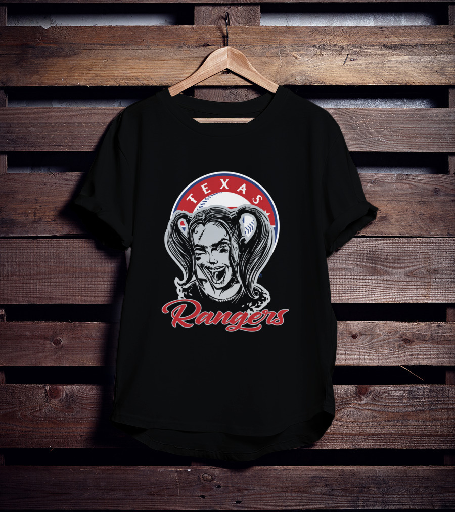 Texas Rangers Fans Harley Quinn Fusion T-Shirt