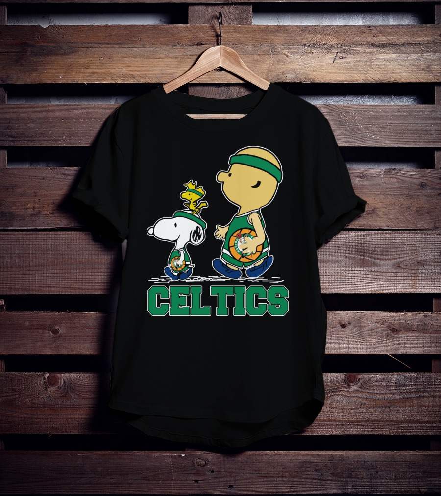 Celtics Snoopy And Friends With Basketball T-Shirt