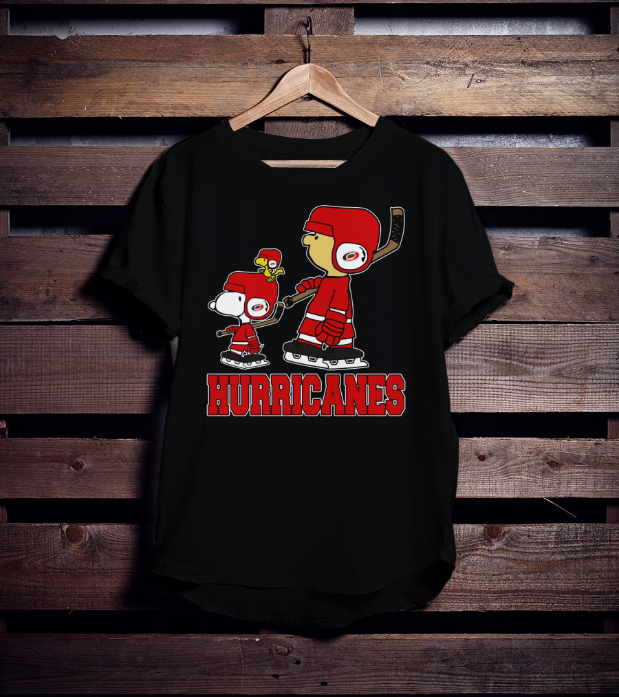 Snoopy Woodstock And Carolina Hurricanes Ice Hockey Fan Hurricanes T-Shirt