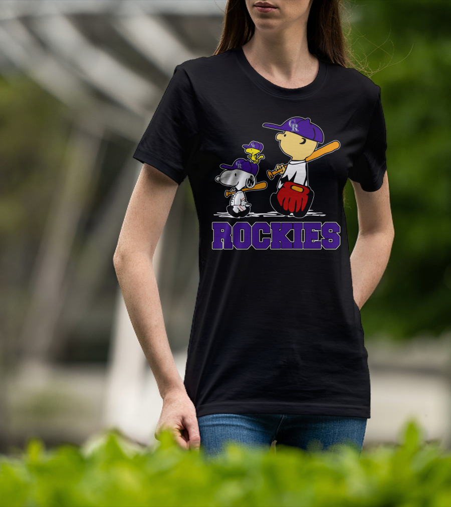 Snoopy Woodstock Rockies Fans Baseball Team Gear T-Shirt