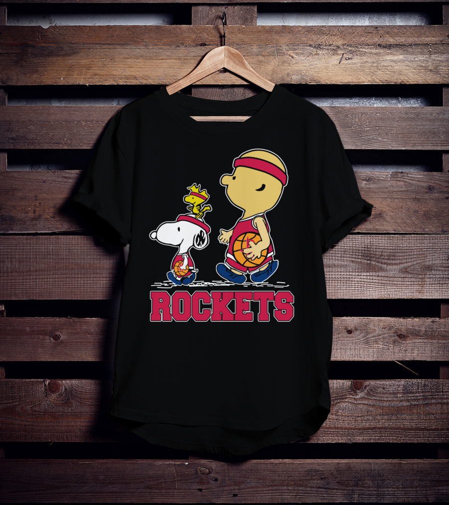Snoopy Woodstock Basketball Rockets Peanuts Fans T-Shirt