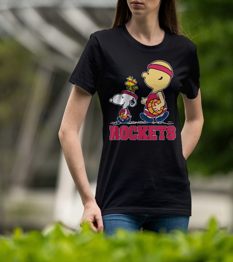 Snoopy Woodstock Basketball Rockets Peanuts Fans T-Shirt