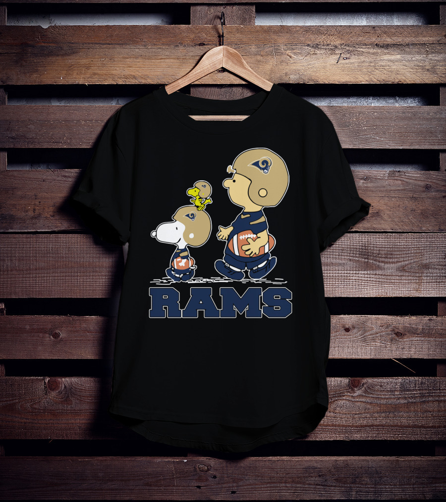 Snoopy And Los Angeles Rams Football Fans T-Shirt