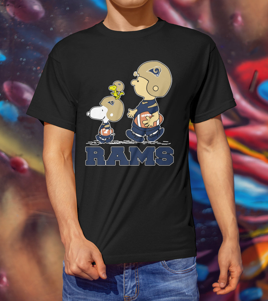 Snoopy And Los Angeles Rams Football Fans T-Shirt