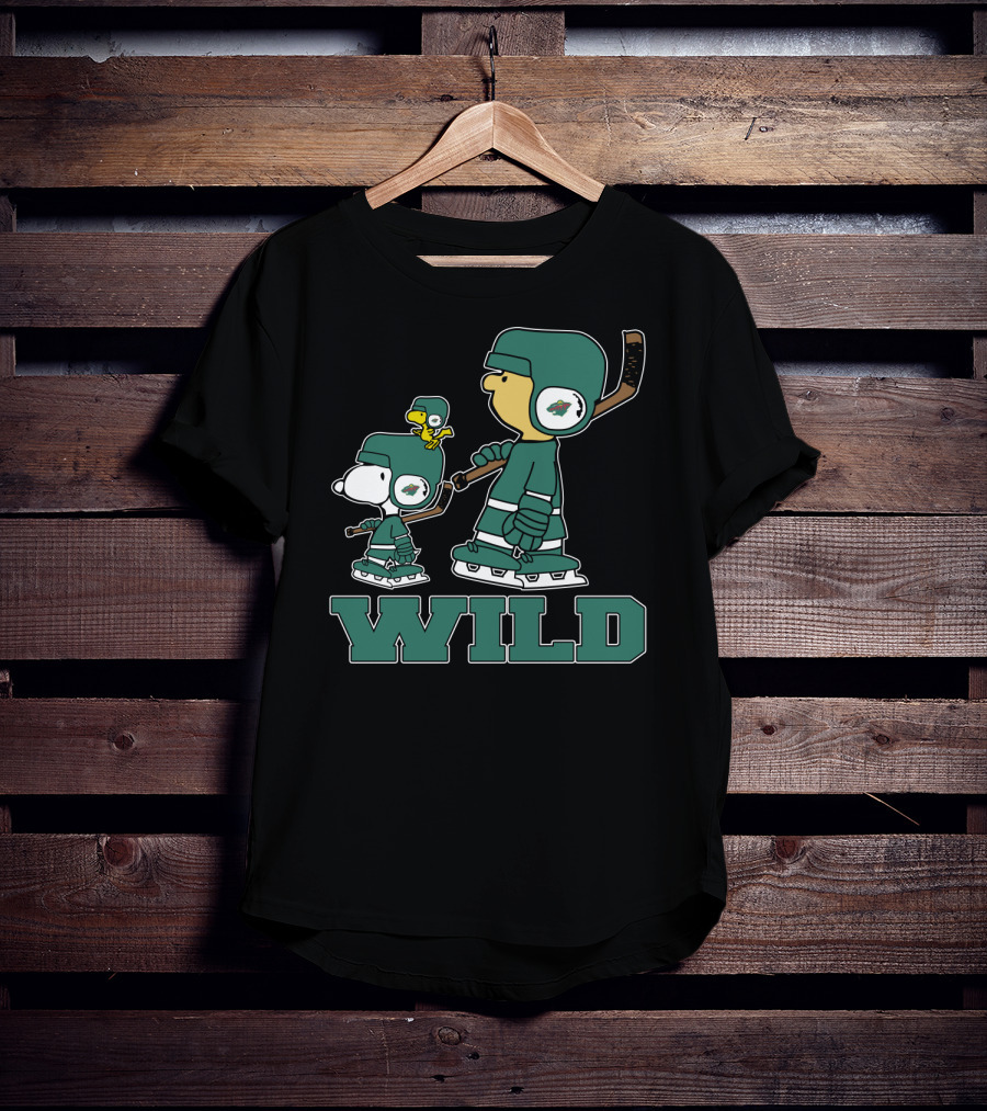 Snoopy And Woodstock Minnesota Wild Hockey Fans T-Shirt