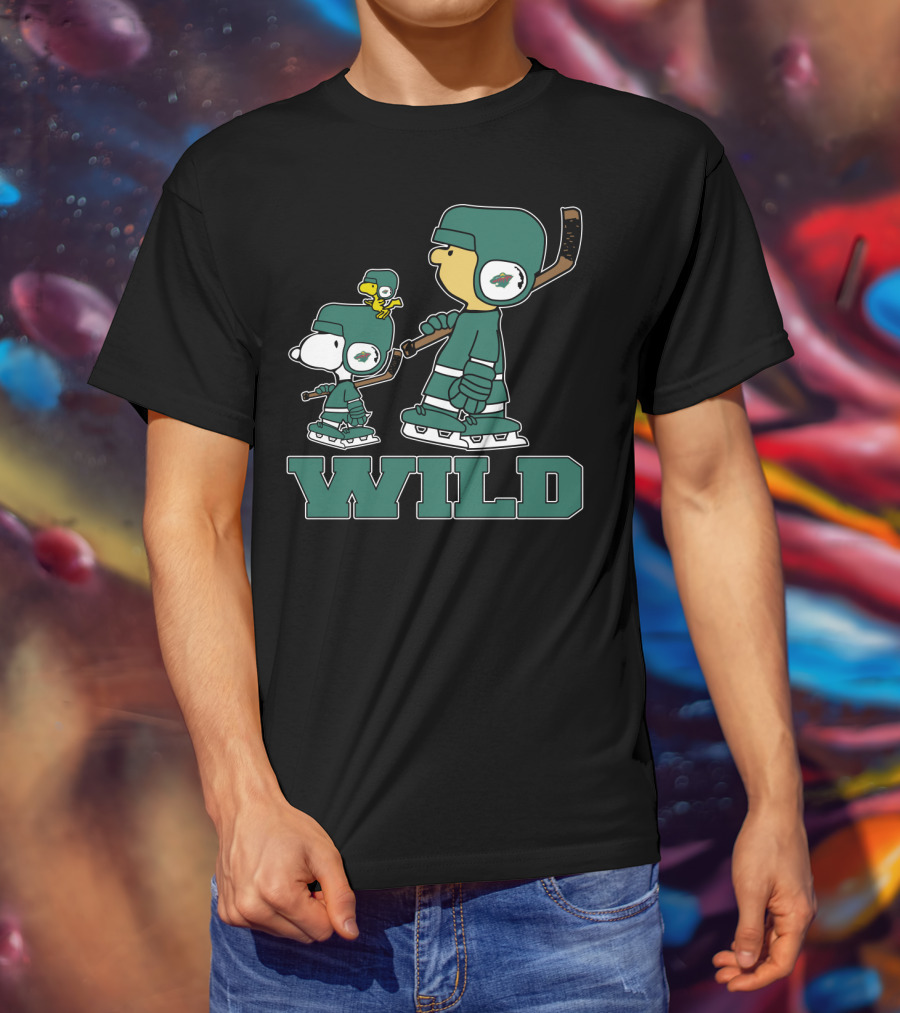 Snoopy And Woodstock Minnesota Wild Hockey Fans T-Shirt